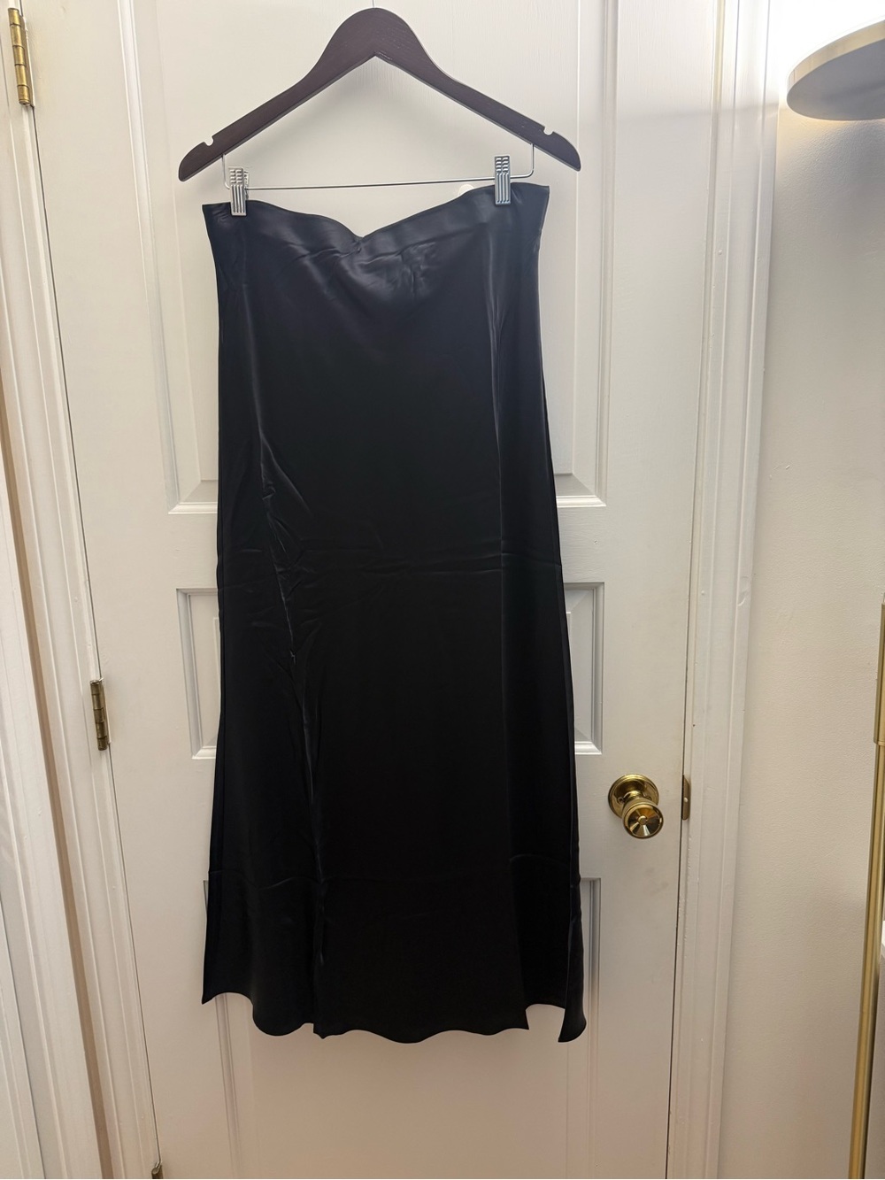Quince Silk Black A-Line Maxi Skirt - Women size Large NWT - Picture 2 of 4